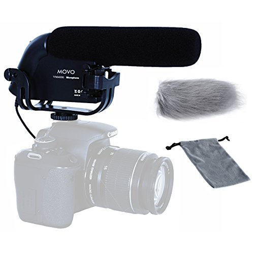 Movo VXR4000 HD Condenser Prosumer Video Microphone for Sony, Nikon, Canon DSLR Video Cameras - Camera Mic