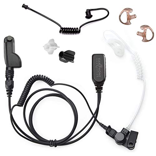 Radio Earpiece for Motorola APX Series, EP1334QR-PTT Quick Release Hawk Lapel Mic, Police Surveillance Headset, Includes Exclusive Accessory Pack
