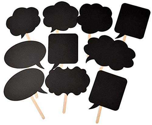 Photo Booth Props Kit,Writable Black Paper Card Board Photographing Props for Wedding Birthday Prom Party Favor(10pcs with Different Shapes)