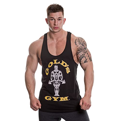 Gold's Gym 2016 Muscle Joe Premium Stringer Vest Mens Fitness Training Gym Y-Back Tank Top Black Medium