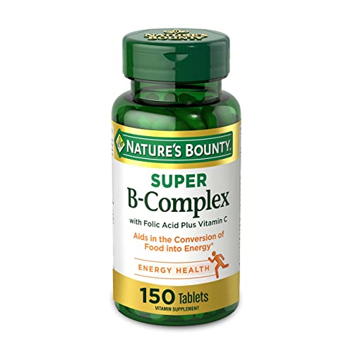 Nature's Bounty Super B Complex with Vitamin C & Folic Acid, Immune & Energy Support, 150 tablets