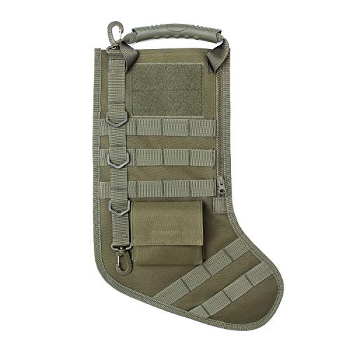 Tactical Christmas Stocking with MOLLE Gear Webbing (1 Pack Army Green)