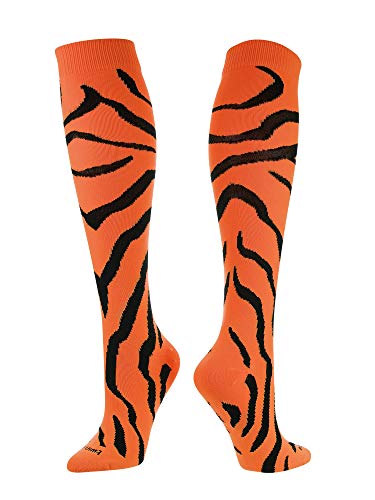 TCK Sports Krazisox Zebra Stripe Socks (Orange/Black, Small)
