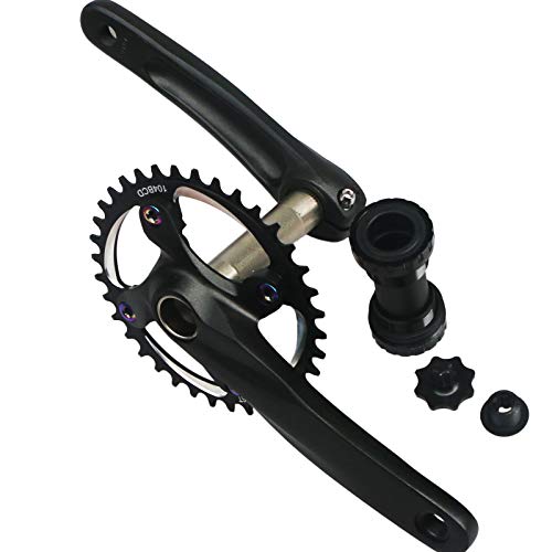 GANOPPER 32T Single Speed Crankset 1X MTB Crank Arm Set 104 BCD Narrow Wide Teeth 9s 10s 11s Road Bicycle Crankset with 68mm 73mm Bottom Bracket