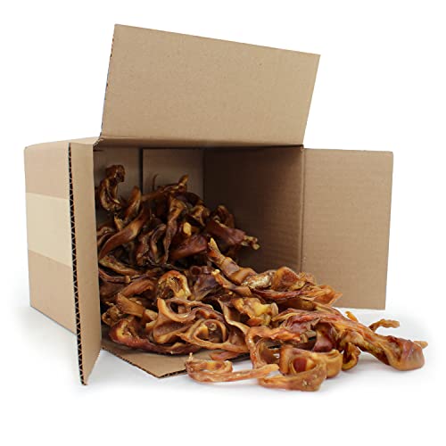 GigaBite Roasted Pig Ears for Dogs, Natural and Healthy Chews, Treats in Whole, Slices, or Sticks, Safe for Puppies and Aggressive Chewers, Clean Teeth and Gums - 2.2 pounds