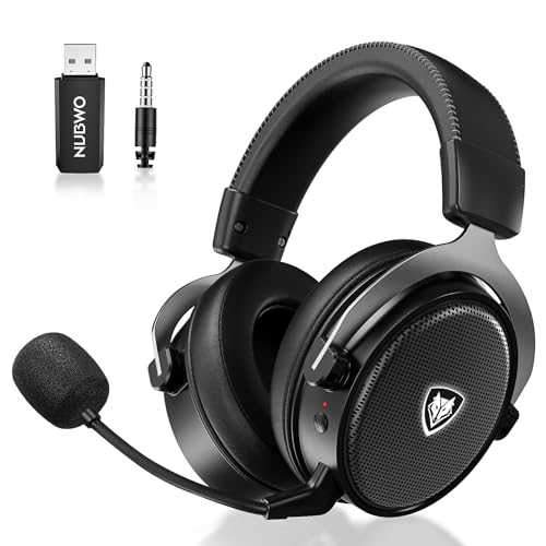NUBWO Wireless Gaming Headset,2.4GHz & Bluetooth 5.3 Technology with Noise-Canceling Microphone, Stereo Sound, Compatible with PC,PS5,PS4, Mac, Nintendo Switch, 3.5mm Wired Mode for Xbox Series -BLACK