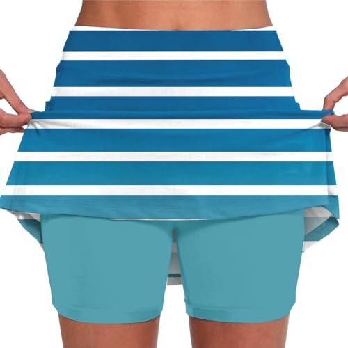 Peime My Order Womens Athletic Skirt Tennis Golf Shorts Graphic Print Skirts High Waisted Skirt Tummy Control Pockets Plus Size Skort Skorts for Women Plus Size Blue X-Large