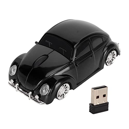 Car Mouse, 1600DPI 2.4GHz Gaming Mouse Sports Car Shaped Mouse with USB Receiver, Auto Sleep Mode, LED Light Cordless Computer Mouse for Laptop Desktop (Black)