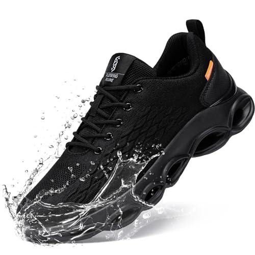 FATES TEX Waterproof Shoes for Men Tennis Sneakers Rain Water Resistant Comfortable Walking Running Casual Breathable Work Shoes(11.5,Black)