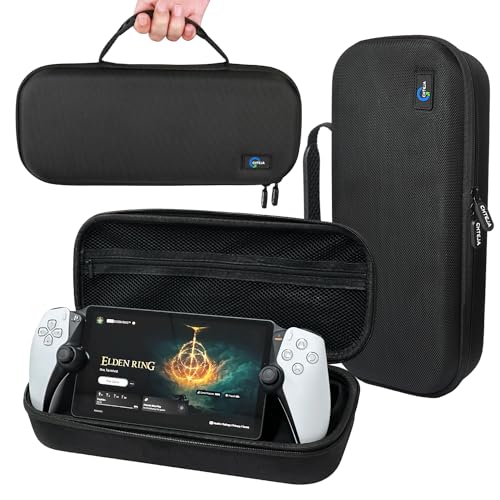 CHTEJA Hard Case for Playstation Portal Remote Player with Built-in Screen Protector, Waterproof Protective Playstation Portal Case with Fixed Velcore Strap, Customized Storage Space