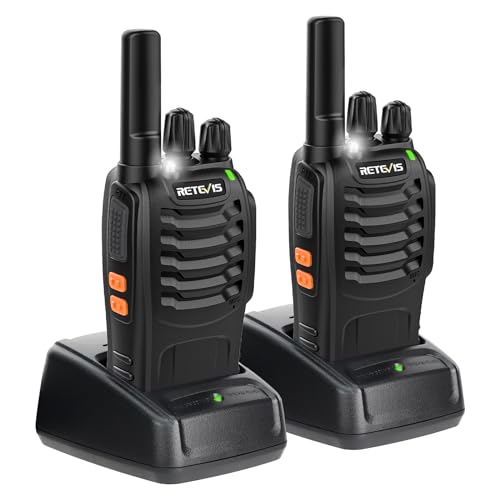 Retevis H-777 Rechargeable Walkie Talkies, Mini 2 Way Radios Long Range, Small Walky Talky, Portable FRS Two Way Radios with LED Flashlight(Black, 2 Pack)