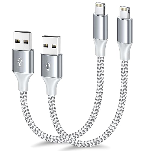 [Apple MFi Certified] Short iPhone Charger 1ft 2Pack,USB A to Lightning Cord Nylon Braided 12 Inch Fast Charging iPhone Cable Compatible with iPhone 14 13 12 11 Pro/Max/Mini Xs SE2/iPad for Car
