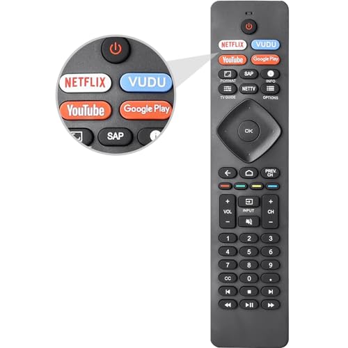 NH800UP RF402A-V14 Remote Control Replacement for All Philips Android LED LCD 4K Smart TV 43PFL5766/F7 50PFL5704/F7 55PFL5604/F7 55PFL5704/F7 65PFL5504/F7 65PFL5704/F7 75PFL5704/F7 65PFL5604/P7