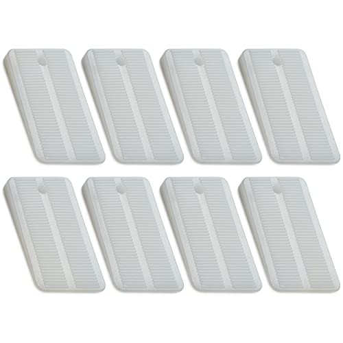 Qualihome Nylon Plastic Shims for Leveling - Clear Plastic Wedges for Home Furniture, Toilet, Bed, Restaurant Table Wedges - Non Slip Levelers, Stabilizers with Ribbed Design - 8-Pack, 1-1/8' x 2'