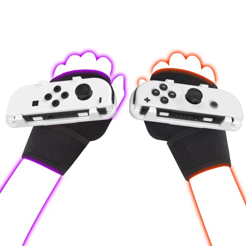Leyu Smart Switch 2024 Just Dance JoyCon Grip（2 Pack） Party Gift Wrist Strap Boxing Design (Free The Hands,Dance Freely with Rhythm) for Switch Just Dance 2023 2022 2021 2020 2019 White