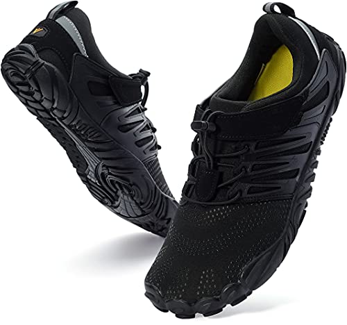 WHITIN Women's Minimalist Barefoot Shoes Zero Drop Sneakers Trail Running Five Fingers Size 9 9.5 Wide Toe Box Lady Minimus Comfort Lightweight Black 40