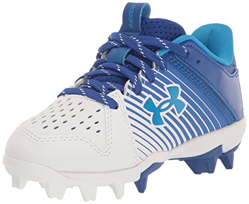 Under Armour Boys' Big Kid Leadoff Low Junior Rubber Molded Baseball Cleat, (400) Royal/White/White, 4