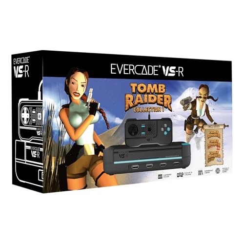 Evercade VS-R Retro Gaming Console with - Includes 1 controller and Tomb Raider 1, 2, and 3