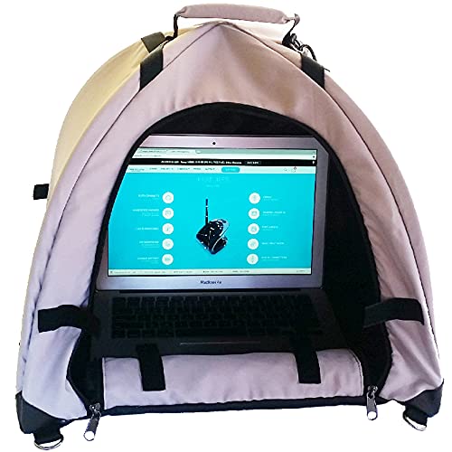 Laptop Tent Sun Shade & Water-Resistant Bag with Glare Shield, Shoulder Strap, Portable Case for Working Outside | Foldable | Privacy Cover Hood | Heat & Light Reflective Outdoor UV Material