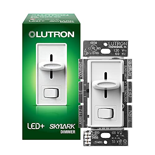 Lutron Skylark LED+ Dimmer Switch for Dimmable LED, Halogen and Incandescent Bulbs | 150W/Single-Pole or 3-Way | SCL-153P-WH | White