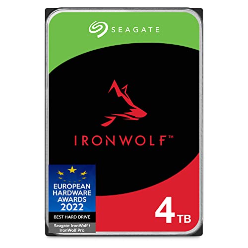 Seagate IronWolf 4TB NAS Internal Hard Drive CMR 3.5 Inch SATA 6Gb/s 5400 RPM 64MB Cache for RAID Network Attached Storage Rescue Services (ST4000VNZ06/006)
