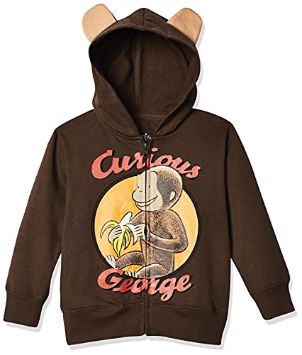 Curious George Little Boys' Toddler Character Hoodie, Brown, 3T