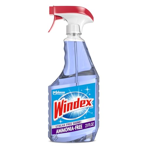 Windex Ammonia-Free Glass and Window Cleaner Spray Bottle, Bottle Made from 100% Recovered Coastal Plastic, Crystal Rain Scent, 23 Fl Oz