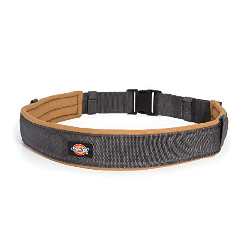 Dickies Heavy-Duty Padded Work Belt for Contractors, Quick-Release Buckle, Adjustable, 3-Inch Width, Holds Most Tool Belt Pouches, Grey/Tan