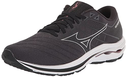 Mizuno Women's Wave Inspire 18 Running Shoe, Black/Silver, 8