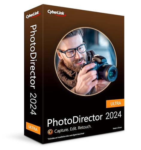 CyberLink PhotoDirector 2024 Ultra – AI Photo Editing | Graphic Design Software for Windows [Retail Box with Download Card]