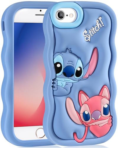 oqpa for iPhone SE 2016/5/5s Case 4.0 inch Cute Cartoon 3D Character Design Girly Cases for Girls Boys Women Teens Kawaii Unique Fun Cool Funny Silicone Soft Cover for Apple i Phone 4.0', Blue