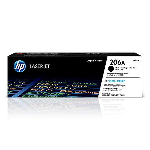 HP 206A Black Toner Cartridge | Works with HP Color LaserJet Pro M255, HP Color LaserJet Pro MFP M282, M283 Series | W2110A , 1 Count ( Pack of 1)