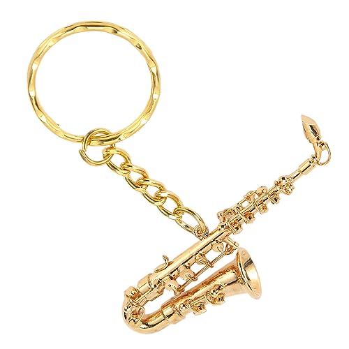 Cute Miniature Saxophone Keychain - Lovely and Delicate, Great Decor for Wallets, Handbags, Backpacks - Portable Brass Pendant Key Ring for Musicians, Music Lovers, Teachers