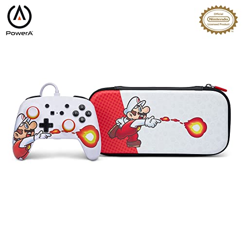 PowerA Enhanced Wired Controller and Slim Case for Nintendo Switch — Mario Fireball