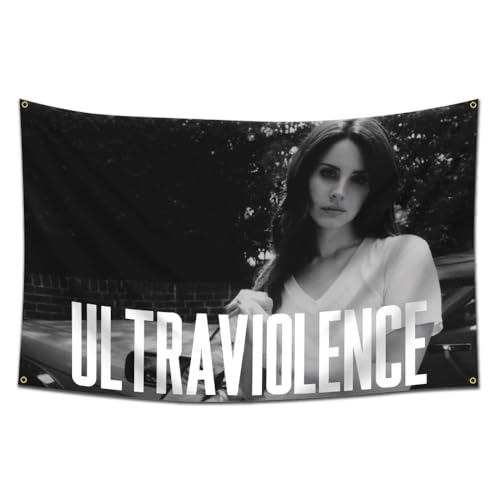ENMOON Lana del Singer Rey Flag Tapestry Ultraviolences Album Cover Flag Tapestry 3x5Ft Wall Hanging Living Room Bedroom Dorm Aesthetic Decor