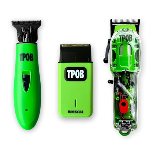 TPOB Slime 2 Professional Hair Clippers Collection (Slime Set) Includes Clipper/Trimmer/Foil Shaver & 4 Black Guide Combs