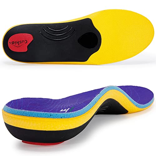VALSOLE Orthotic Insoles for Plantar Fasciitis - 220+ lbs Support, High Arch, Flat Feet - Absorb Shock in Work Boots and Shoes