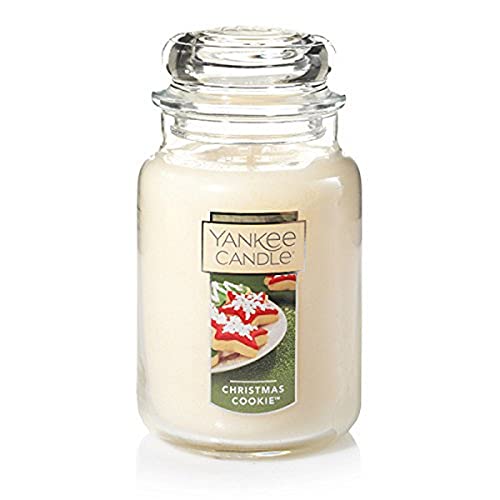 Yankee Candle Company Yankee Christmas Cookie Scented, 22oz Single Wick Candle, Over 110 Hours of Burn Time, Perfect for Holiday Gifting and Celebration, Classic Large Jar, White