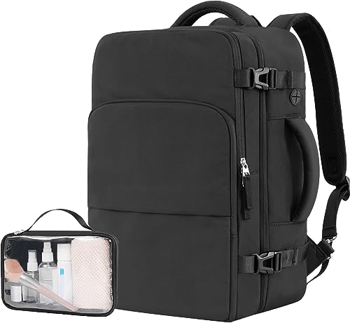 Beraliy Travel Backpack, Lightweight Personal Item Bag for Airlines, Carry On Luggage, Hiking Backpack,Laptop Backpack, College Work Gym Weekender Bag Men Women, Black