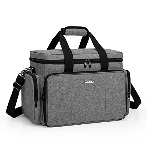 BAFASO Large Makeup Bag Cosmetic Bag with Removable Dividers, Travel Makeup Case Holds Cosmetics and Hair Supplies, Gray