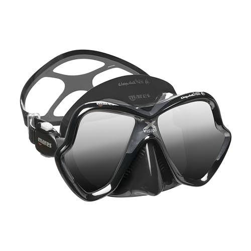 Mares X-Vision Ultra Liquid Skin Dive Mask, Black/Silver Mirrored Lens