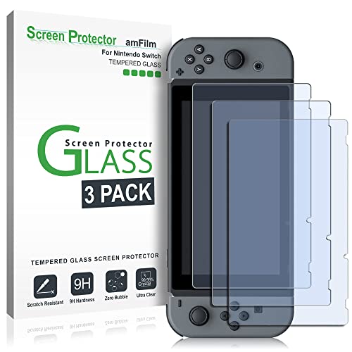 amFilm Tempered Glass Screen Protector for Nintendo Switch 2017 (3-Pack)