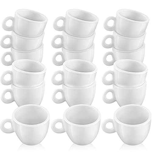 Mini Coffee Cups Tea Cup White Plastic Coffee Cups Dollhouse Miniature Food Kitchen Room Decoration Accessories for Pretend Afternoon Tea Cake Decoration Landscape(30 Pieces)