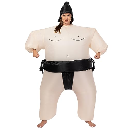 NBSAIRMO Sumo Wrestler Costume Adult, Inflatable Sumo Costume Adult, Funny Sumo Suit, Blow up Costumes for Adults, Sumo Halloween Costume, Black