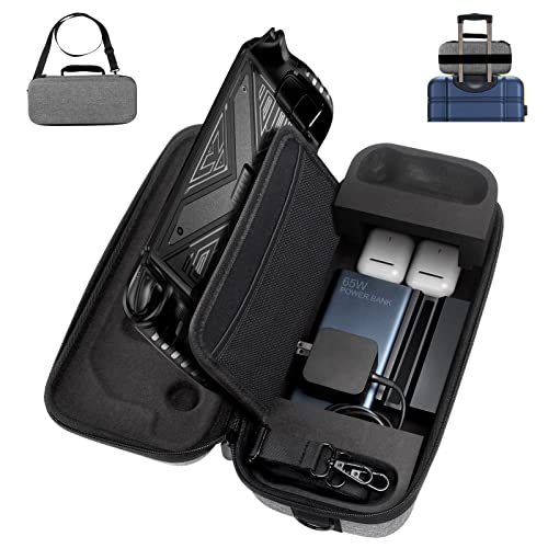 Larger Carrying Case for Steam Deck with Ultra-Thickness Joystick Topcover,Travel Case with Removable Holder for Steam Deck Console & Accessories-Carry Case with Elastic Strap & Backpack Strap
