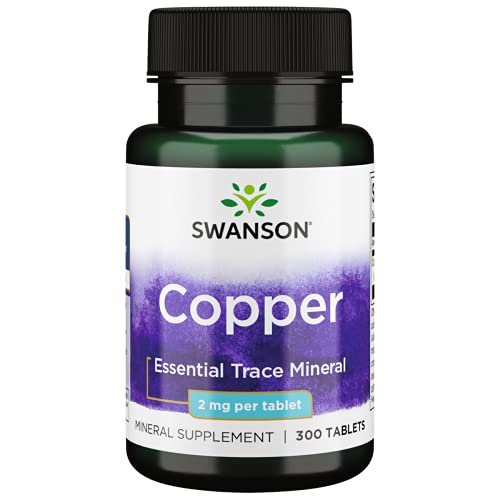 Swanson Copper Mineral Supplement - 2 mg (Copper Chelate) - Antioxidant, Immune System, and Cell Support - 300 Tablets