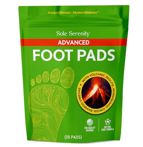 Sole Serenity Foot Pads - Zeolite Mineral, Ginger Root, Wormwood, Bamboo Vinegar, Foot Spa for Achy Feet