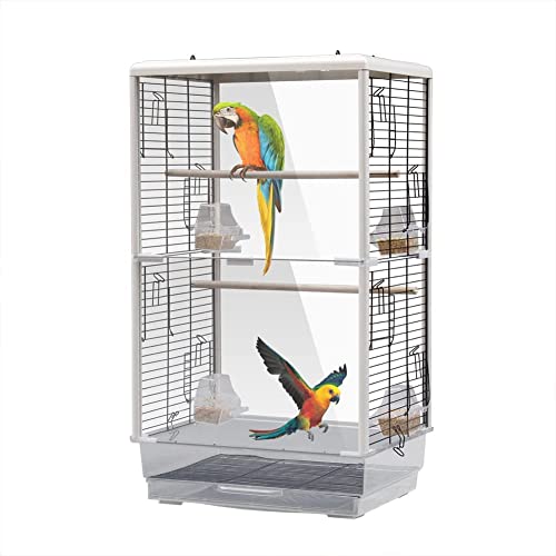 JW-YZWJ Bird Cages Transparent Acrylic Bird Nest for Parakeets Finches Canaries Lovebirds Parrots Cockatiels Bird Cage Birdcage Portable