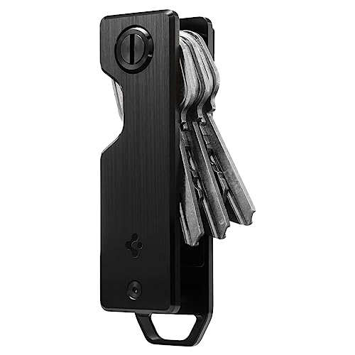 Spigen Life Metal Fit Key Chain Key Holder Metallic Key Organizer Minimalist Compact Keyholder with Key Ring - Black