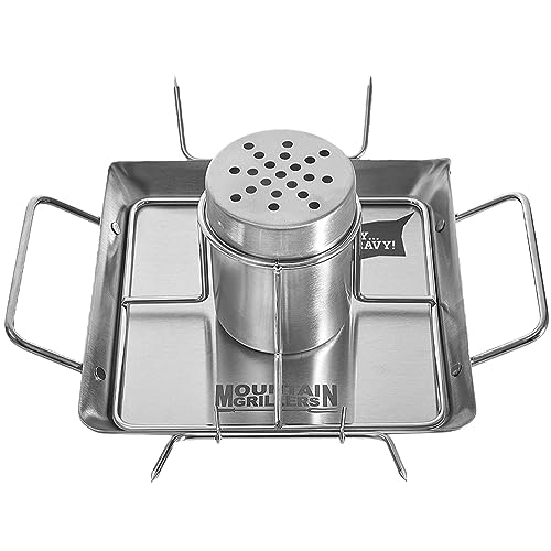 MOUNTAIN GRILLERS Beer Can Chicken Roaster Stand - Stainless Steel Holder - Barbecue Rack for The Grill, Oven or Smoker - Dishwasher Safe - Includes 4 Vegetable Spikes